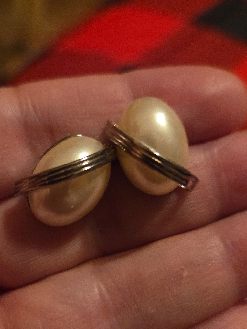 Classic Pearl Dome Clip Earrings - Gold Tone